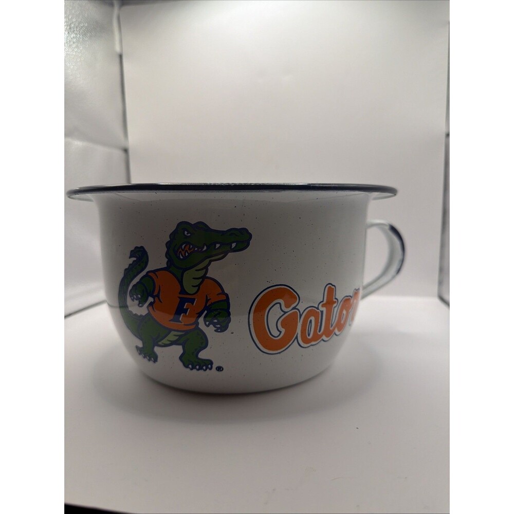 U Of Florida Gator Speckled White Enamelware 9” Chamber Pot Collegiate Products